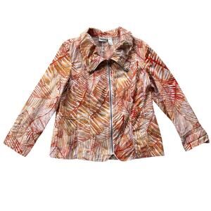 Chico's Stretch Cotton Safari Funnel Neck Jacket Size 2/Large